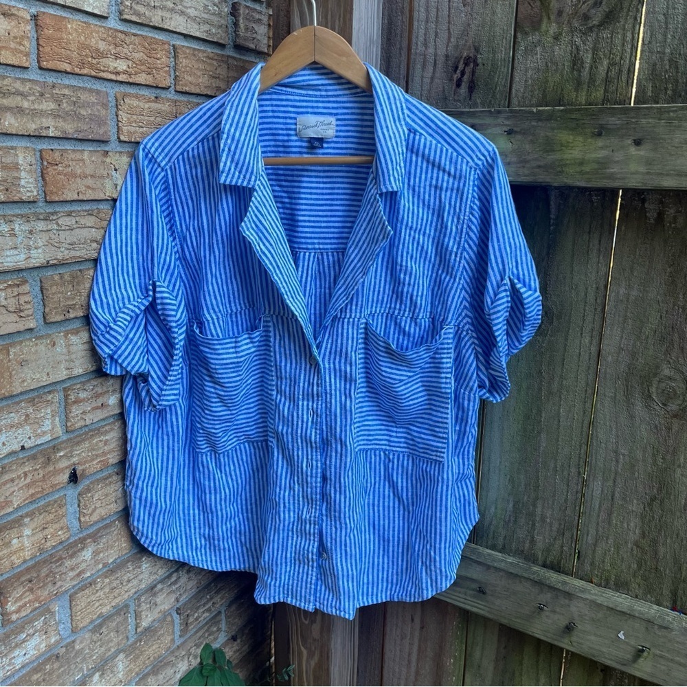 Universal Thread Blue and White Striped Shirt